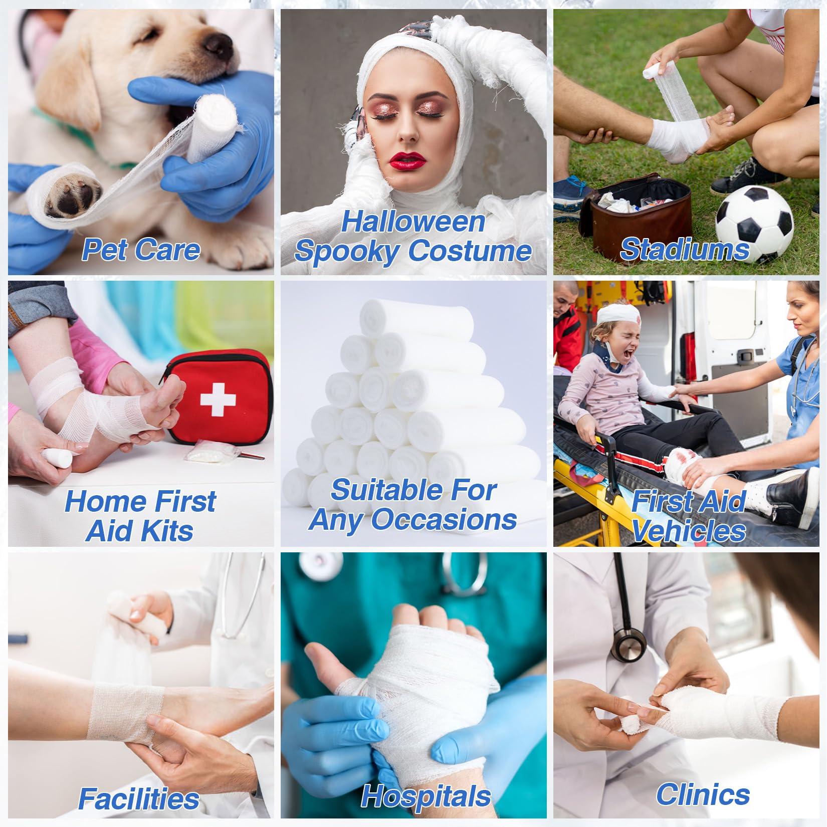 MAQIHAN MAQIHAN Gauze Bandage Rolls - 20PACK Gauze Rolls Gauze Bandage Wrap Gauze Wrap Rolled Gauze First Aid Wrap Wound Care Kit Individually Wrapped