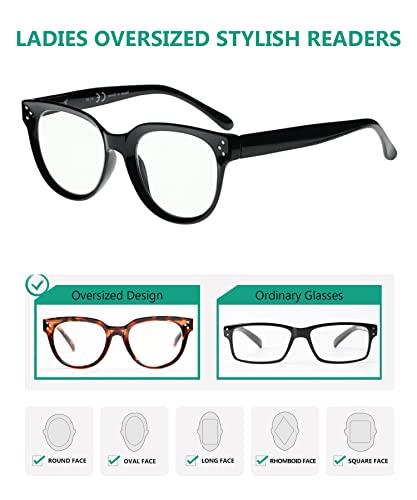 Eyekepper Eyekepper Oversize Reading Glasses Women Stylish Readers - Grey Tortoise +1.50