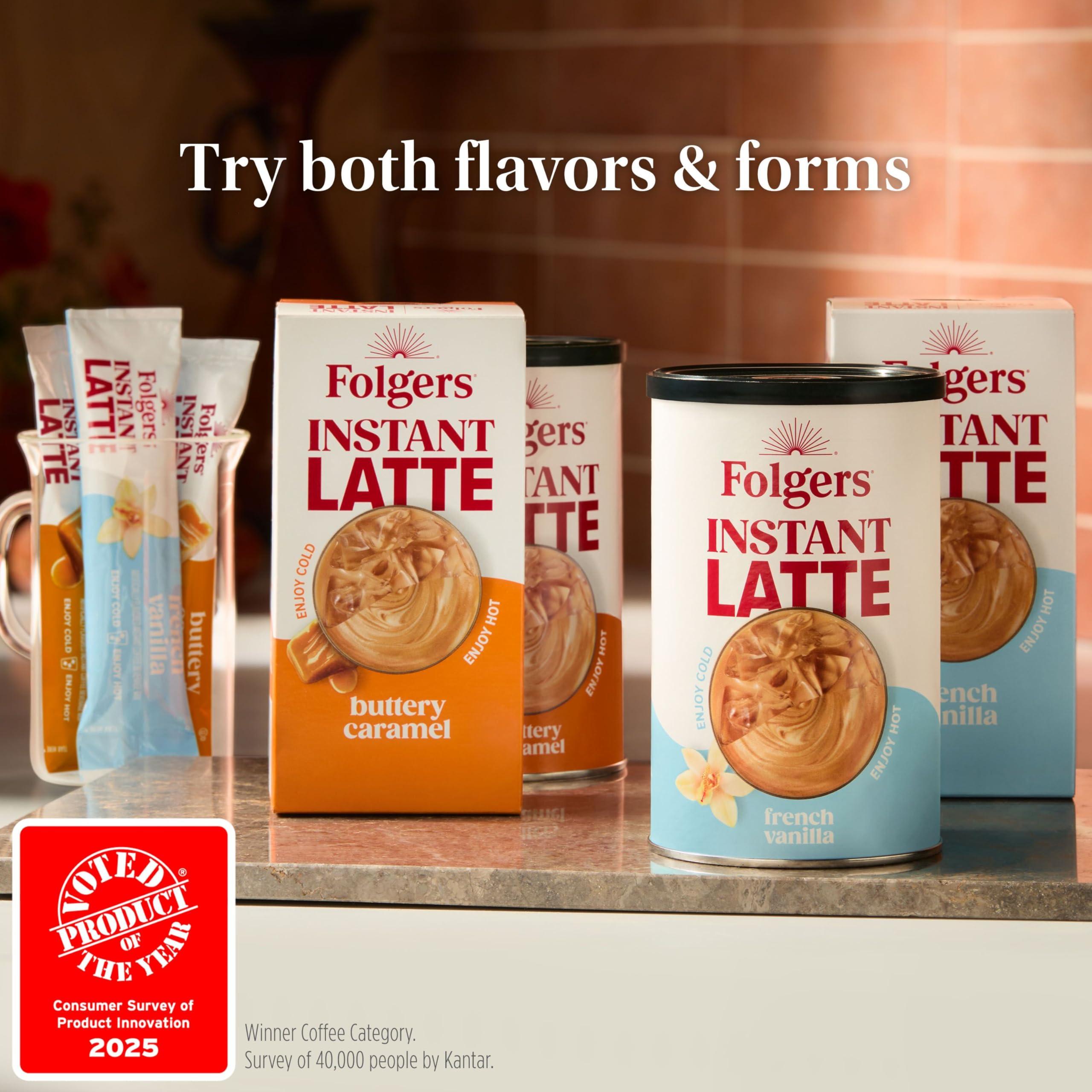 Folgers Folgers French Vanilla Flavored Instant Latte, 16 Ounce (Pack of 6)