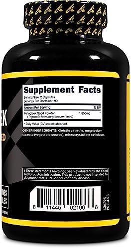 Primaforce Primaforce Fenugreek Seed Capsules (180 Capsules / 1350mg Per Serving, 2 Capsule Servings) - Premium Herbal Supplement for Men and Women, Non-GMO, Gluten Free Supplement