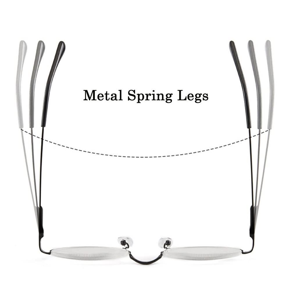 GHARAZ Retro Half Moon Reading Glasses for Men Women,Lightweight Metal Half Frame Computer Reader (Color : Gold, Size : 3.0+)