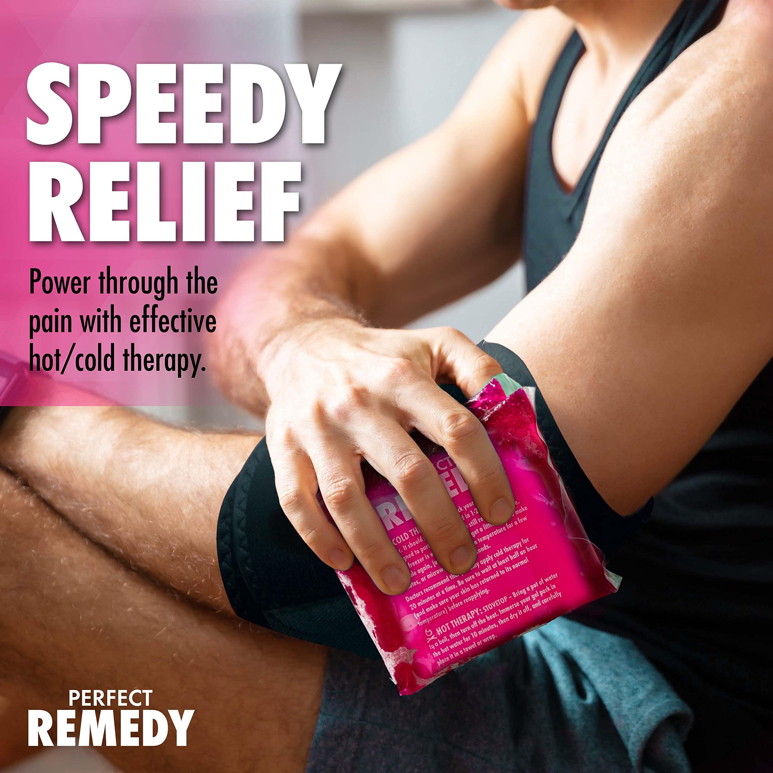 Perfect Remedy 2 Pack Reusable Ice Packs for Injuries Gel, Soothing Flexible Ice Packs for Injuries, Reusable Hot and Cold Pack for Pain Relief, Hot Water Bottles Alternative, Ice Packs Gel (Pink, Large)