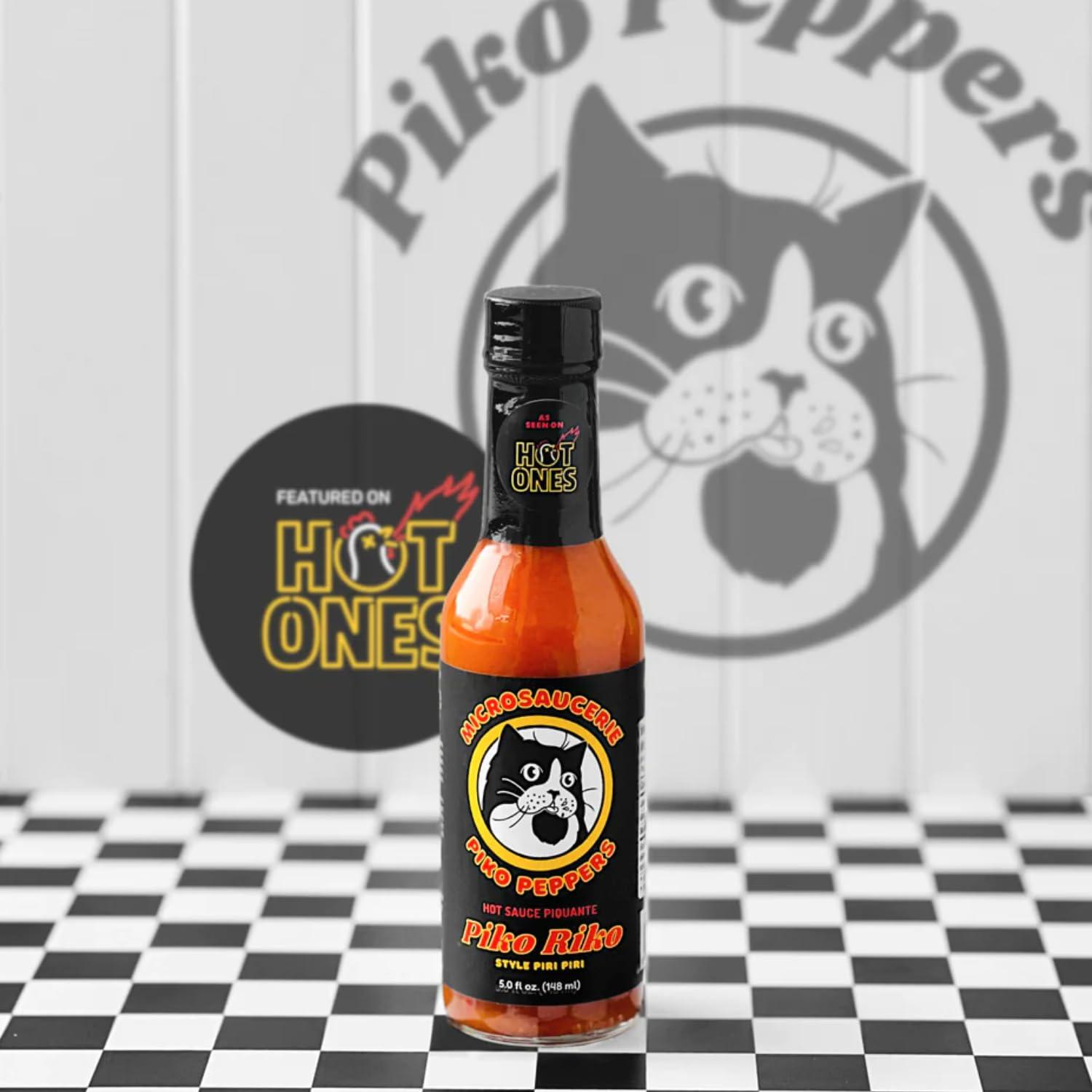 Microsaucerie Piko Peppers Piko Riko by Microsaucerie Piko Peppers, Mild Heat Hot Sauce With Flavors of Habanero Peppers, Bell Peppers & Beer, Made With All Natural Ingredients, 5 fl oz Bottle (1-Pack)