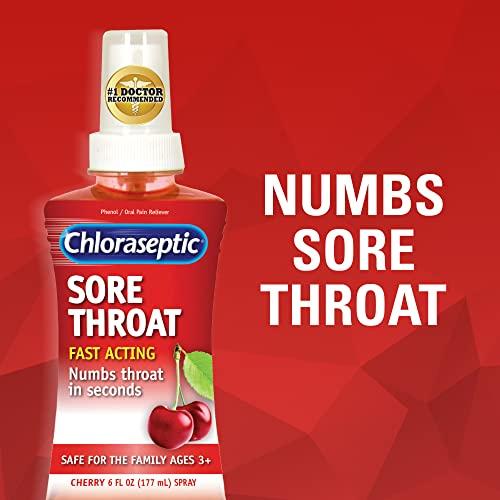 Chloraseptic Chloraseptic Sore Throat Spray, Cherry, 6 fl oz, 1 Bottle (Pack of 2)