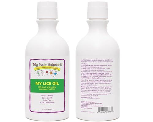 MY HAIR HELPERS NATURAL LICE REMOVAL My Hair Helpers Dimethicone Oil for Head Lice | Kid-Safe | Addresses Louse and Nits, 32 fl Ounces | for 3-5 People