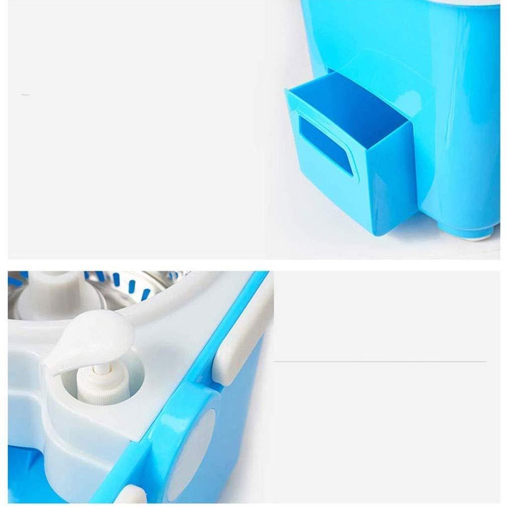 CGTENBS Spin Mop and Bucket Floor Cleaning System with 2 Microfiber Mop Heads for Home, Office and Kitchen