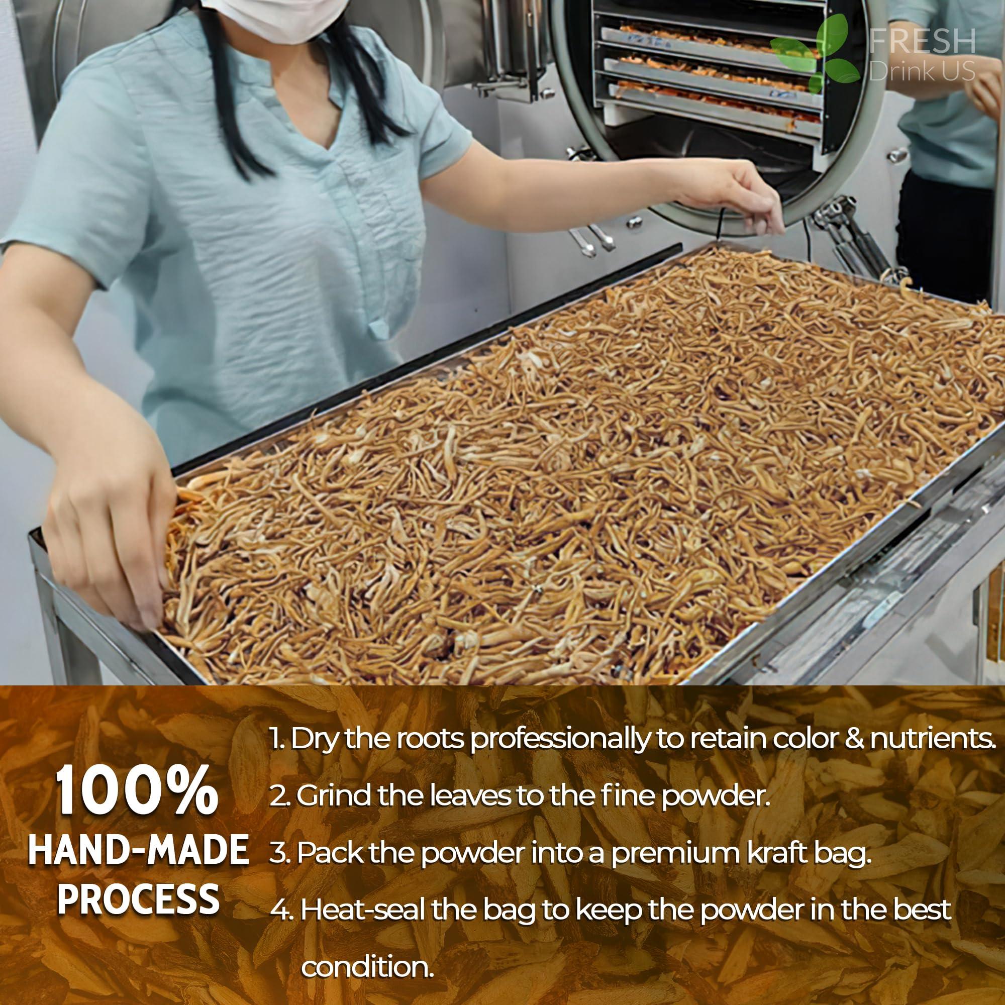 FRESHDRINKUS FRESHDRINKUS, Premium 10oz Burdock Root Powder, 100% Natural & Pure from Burdock Root, Burdock Root Herbal Tea, No Additives, No Caffeine, Vegan