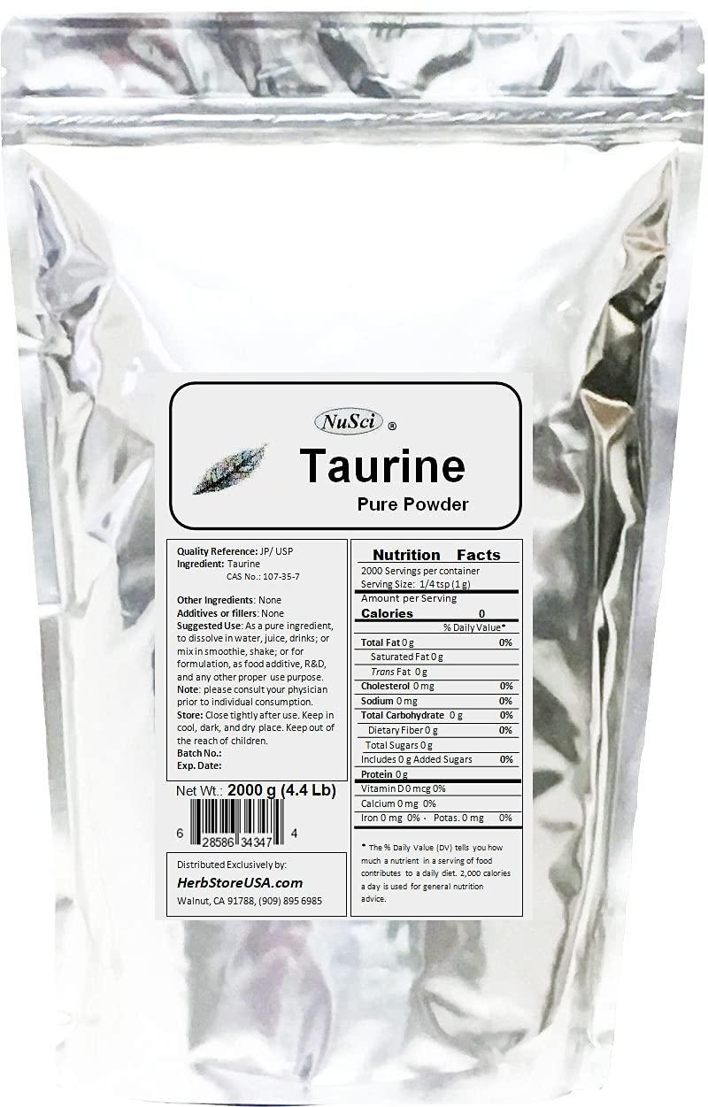NuSci NuSci Taurine Bulk Pure Powder 2000g (4.4 lb) JP Quality