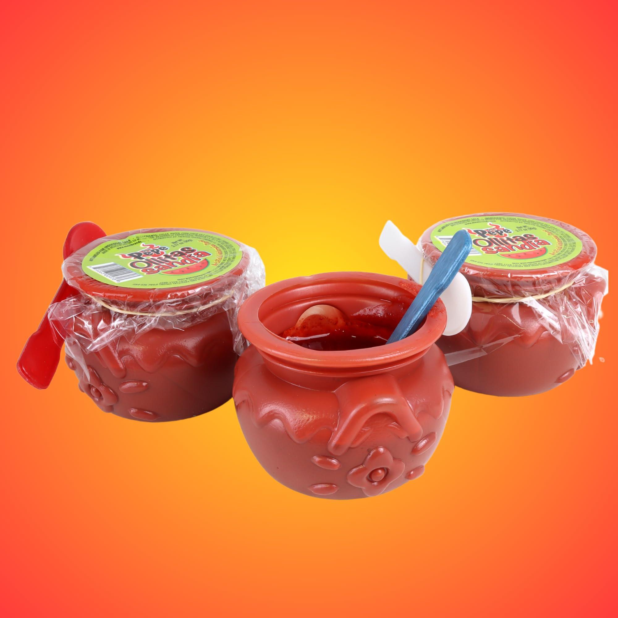 Needzo Spicy Watermelon Flavored Mexican Candy, Soft Liquid Sweets with Spoons, 3.17 Ounces (Pack of 3) (Spicy Watermelon)