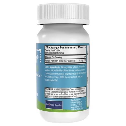 Proferrin Proferrin ES- 10.5mg of high Absorbing Heme Iron Polypeptide. Made in The USA. 30 Tablets. Easy on The Gut. Not affected by Coffee, Calcium, or PPI's.