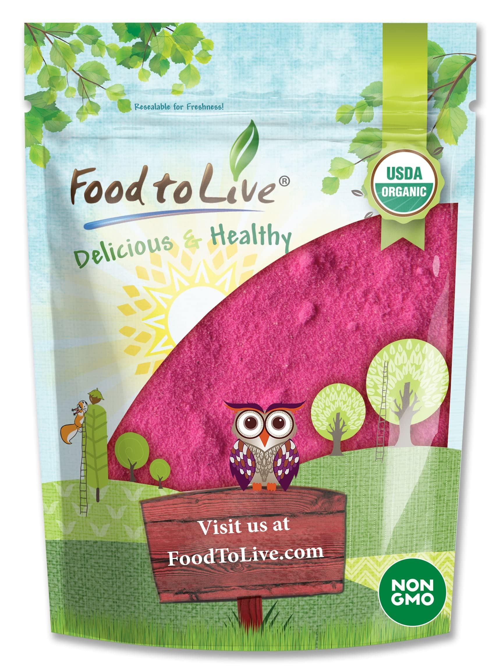 Food to Live Food to Live Organic Dragon Fruit Powder, 12 Ounces Non-GMO, Powdered Red Pitaya, Vegan, Bulk. Contains Maltodextrin. Rich in Antioxidants, Fiber, Vitamin C. Perfect for Shakes, Smoothie Bowls
