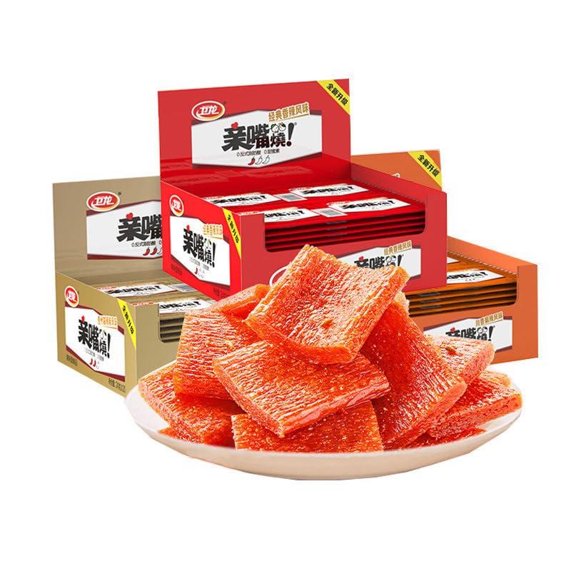 ZAOIAN Weilong Qinzuishao spicy strips Latiao,12g/bag,Kissing Spicy stick small gluten,Ready-to-Eat hot and spicy gluten,Famous Chinese Special Snack gift pack,Instant casual snack (Spicy flavor,80bag)