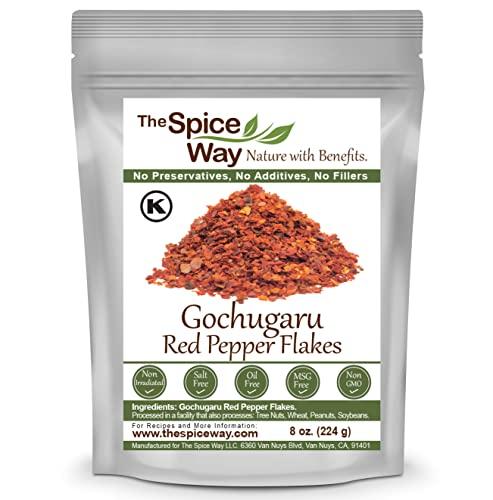 The Spice Way The Spice Way Gochugaru korean red pepper flakes - 8 oz – Premium Quality red pepper flakes & All-Natural Seasoning - Perfect Ingredient for Kimchi, Stir-Fries, Soups and More