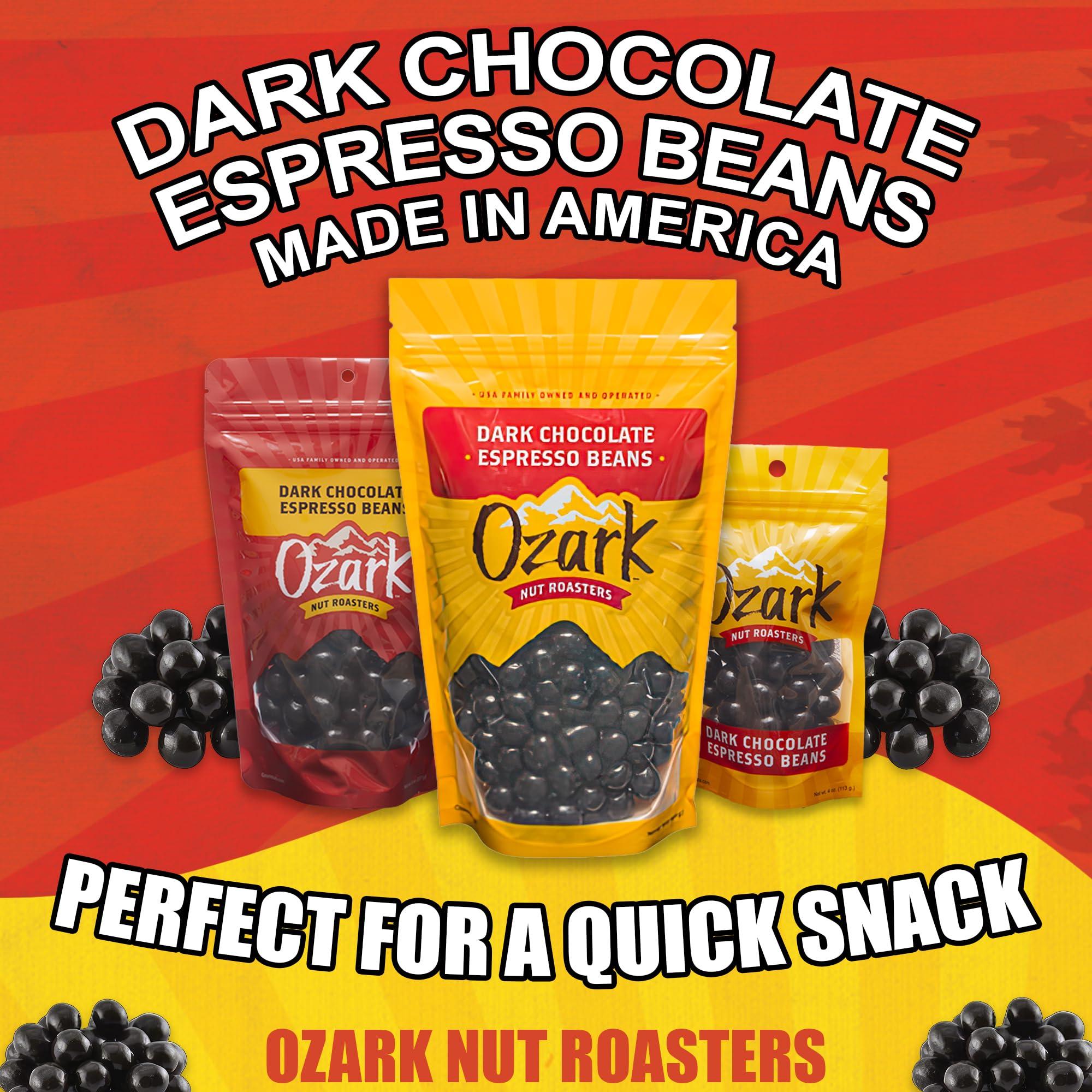 Ozark Nut Roasters OZARK NUT ROASTERS, Dark Chocolate Espresso Beans, Flavored Snack Nuts, World-Class Gourmet Candied Peanuts, Resealable Pack, (8.0 oz)