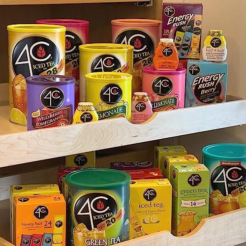 4C 4C Light Powdered Drink Mix Cannisters, Zero Sugar Green Tea 3 Pack, 22 Quarts, Family Sized Cannister, Low Calorie, Thirst Quenching Flavors