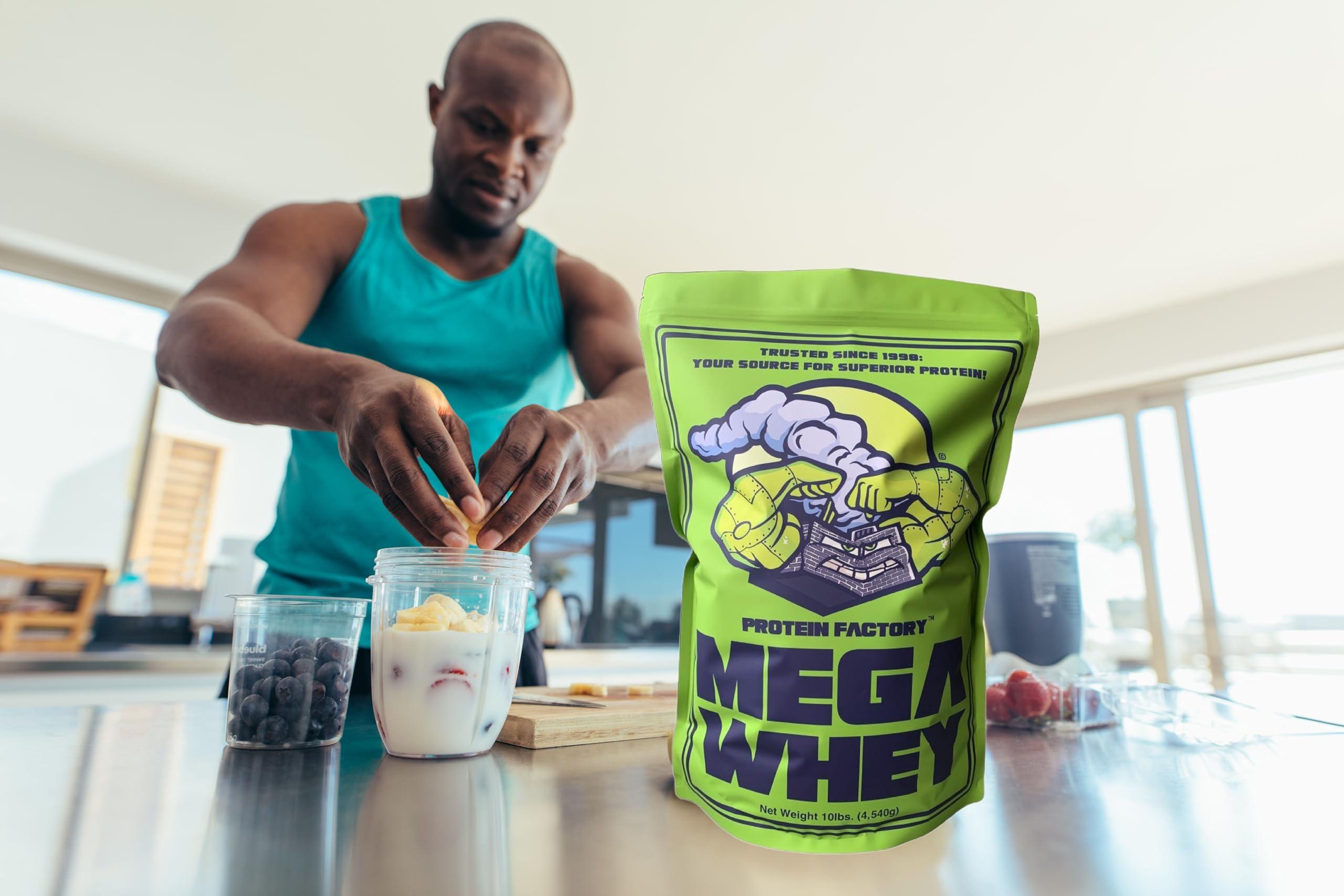 Proteinfactory Protein Factory Unflavored Whey Protein Powder 10lb Pack - 25g of Protein with BCAA & Glutamine for Muscle Gain - Low Fat/Plain - 140 Servings - Ideal Flavorless Supplement for Fitness and Nutrition