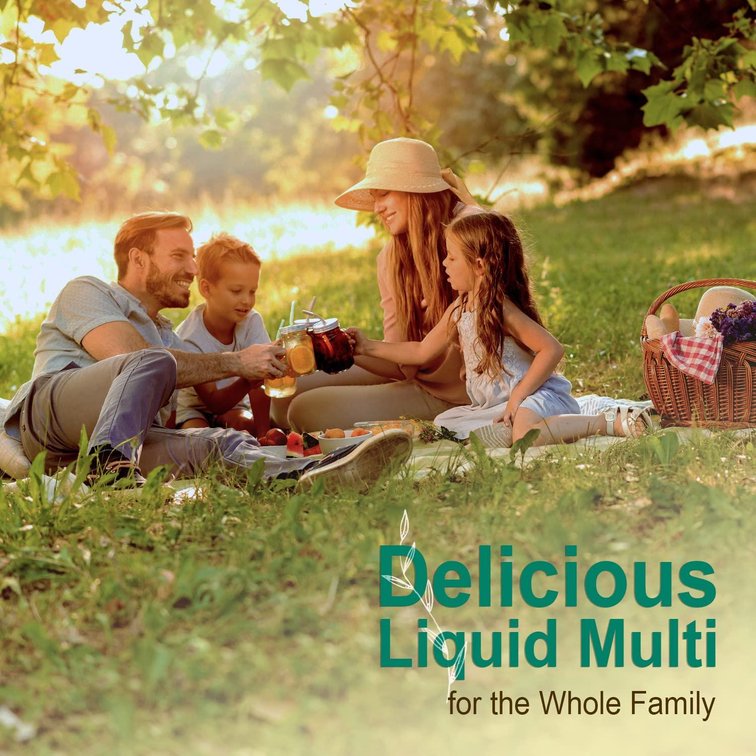 Vital Earth Minerals Vital Earth Minerals Super Multi 2-Pack  Liquid Multivitamins for Women, Men & Kids, Liquid Vitamins with Fulvic Acid for Better Absorption, MTHFR Support, 32 Oz Ea + 1 Oz Cup