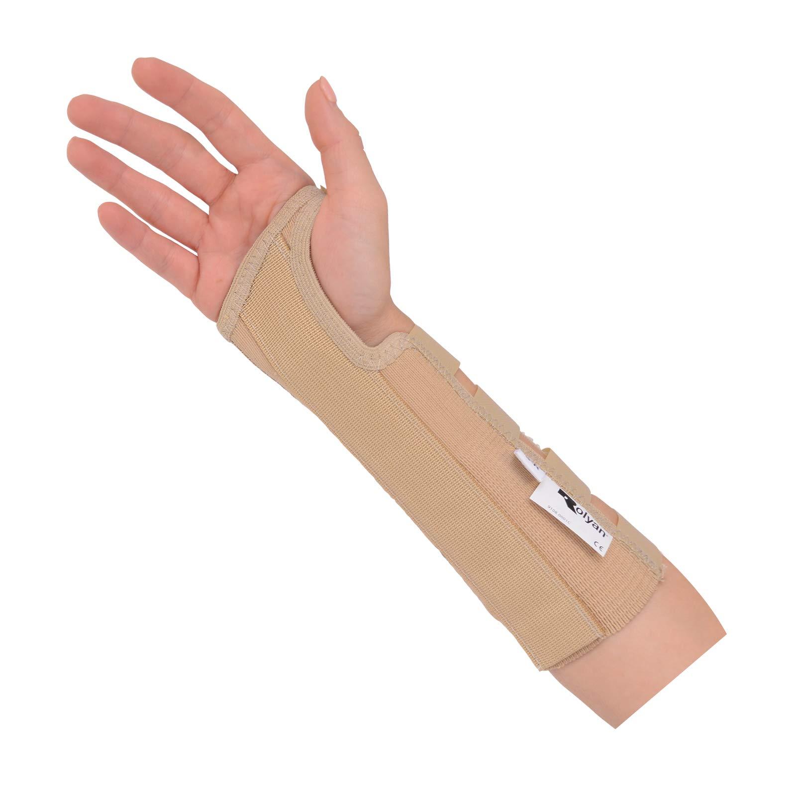 Rolyan Rolyan AlignRite Wrist Support Without Strap, Long Length, Left, X-Large, Comfortable Stabilization & Support Brace, Ergonomic Thumb Opening for Full Finger Range of Motion, Breathable & Comfy