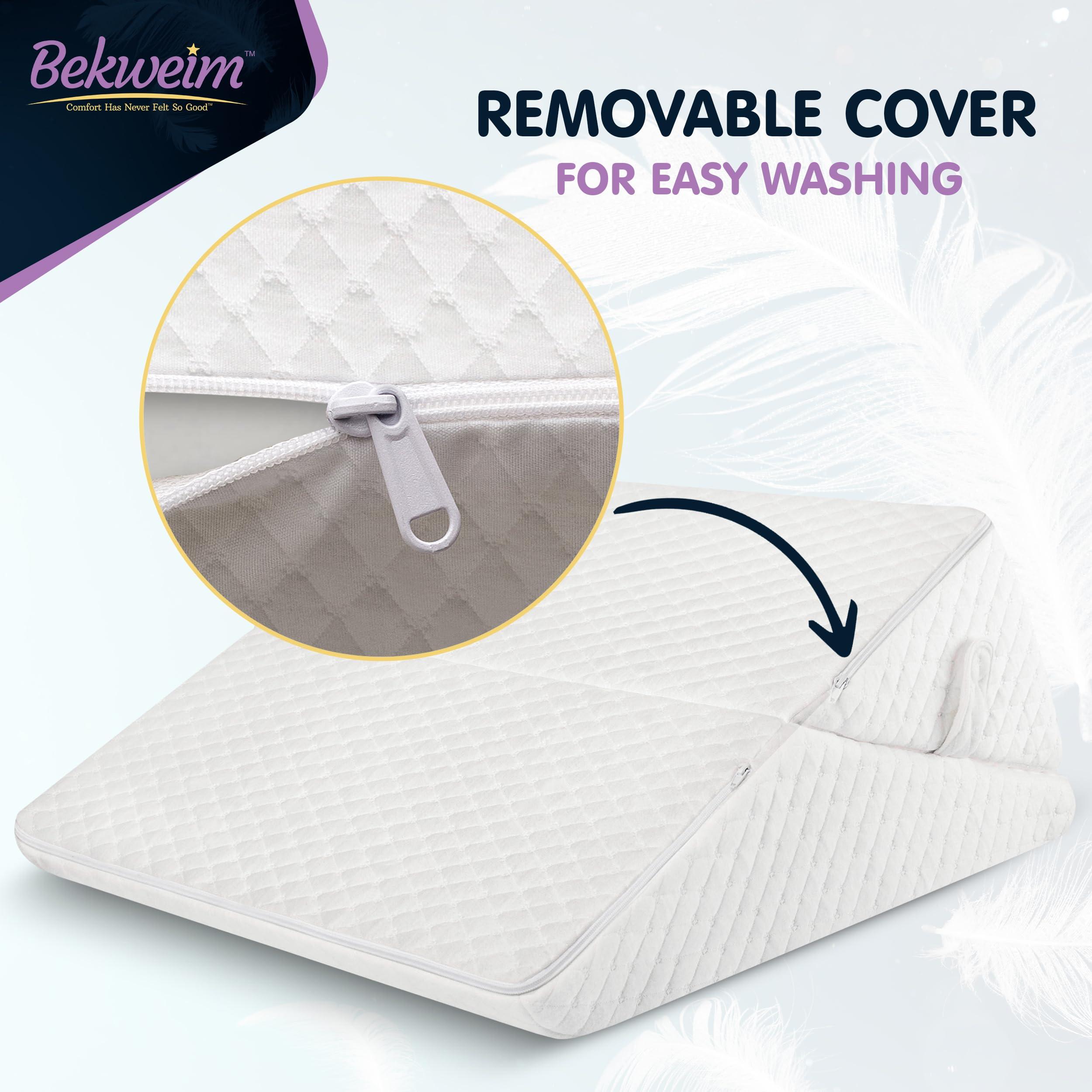 Bekweim Adjustable Bed Wedge Pillow for Sleeping - Wedge Pillow for Sleep Apnea, Gerd, Acid Reflux Relief, Post Surgery - Foam Wedge Pillow for Back Pain Relief, Sleep Apnea Pillow Wedge or for Seniors