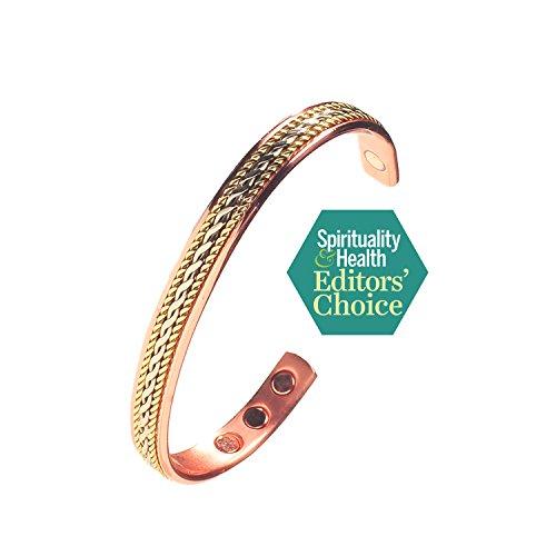 Earth Therapy Earth Therapy, The Original Pure Copper Magnetic Bracelets - Adjustable - For Women - Elegant Jewelry Gift Set of 2 in Velvet Pouch