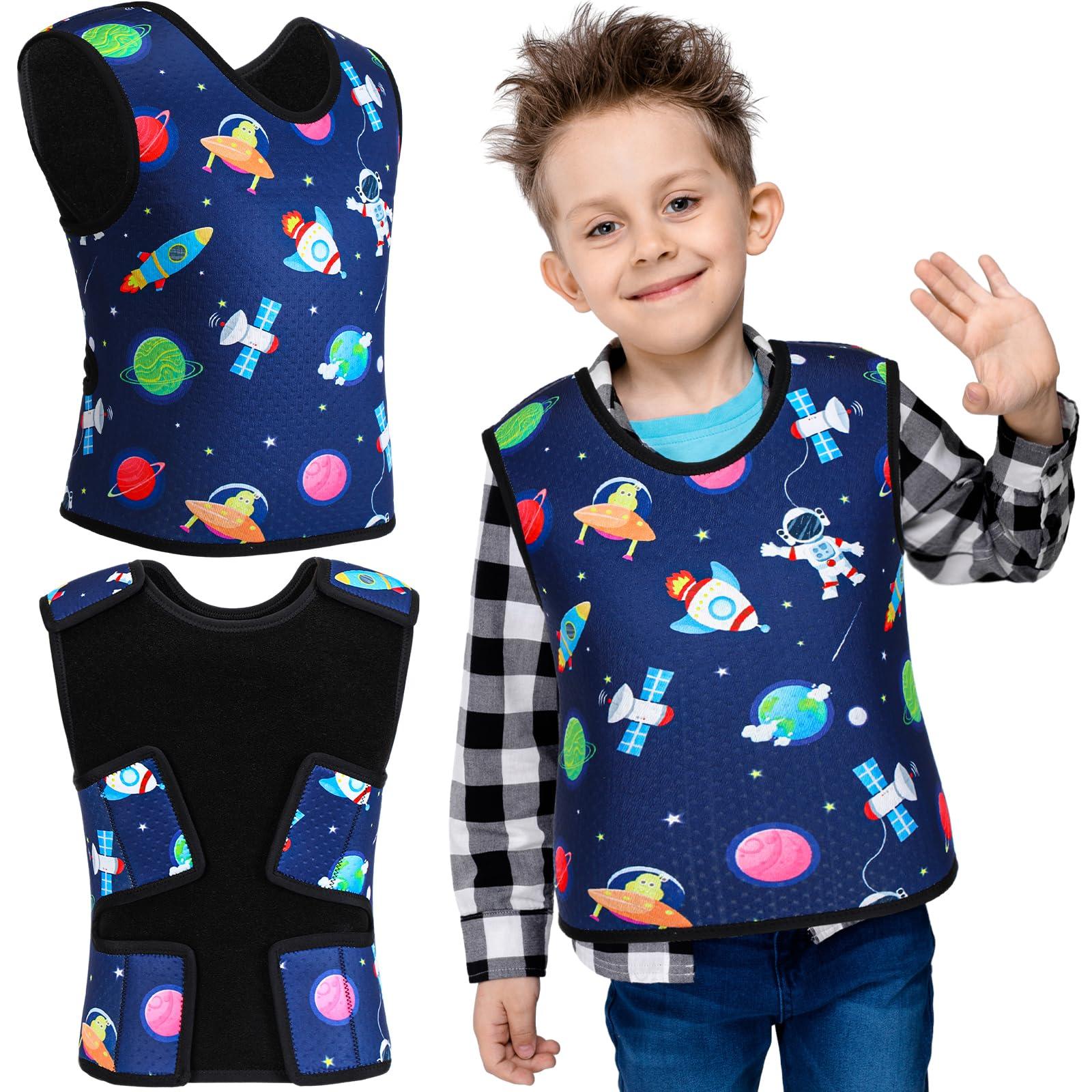 Janmercy Janmercy Sensory Compression Vest for Kids Toddler Calming Weighted Vest Deep Pressure Comfort for Autism Adhd Autistic(Outer Space,M)