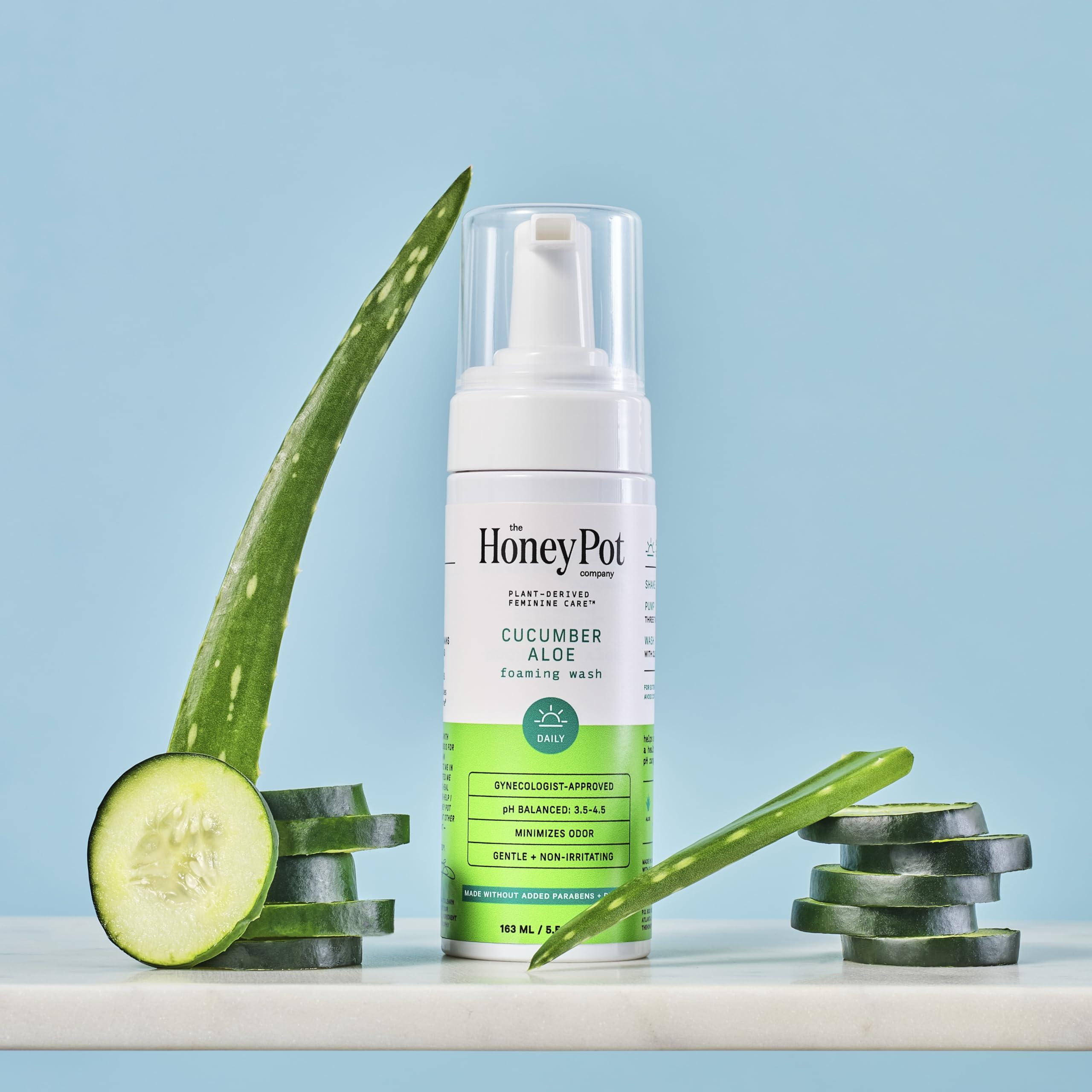The Honey Pot The Honey Pot Company - Feminine Wash - Herbal Infused - Sensitive Skin Types - PH Balanced Plant Based Hygiene Products - Cucumber Aloe - 5.51 Fluid Oz.