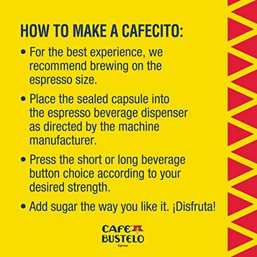 CAFÉ BUSTELO Café Bustelo Espresso Dark Roast Coffee, 10 Count Capsules for Espresso Machines, 11 Intensity (Packaging May Vary)