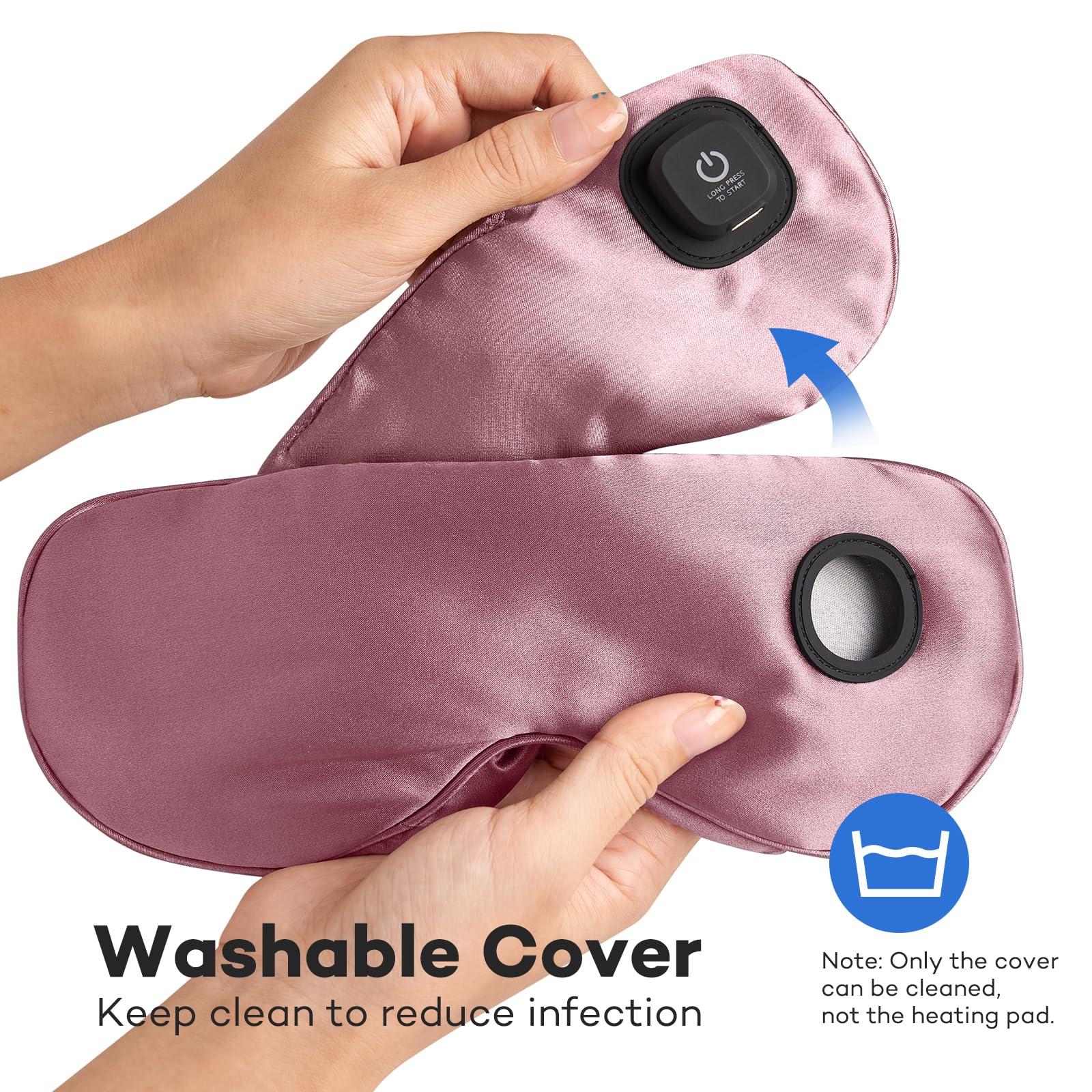 Ezona Ezona Silk Cordless Heated Eye Mask, Warm Eye Compress Mask for Dry Eyes, Washable Eye Heating Pad for Travel, Dry Eye Mask for Dry Eyes, Blepharitis, Sinus Migraine (Purple)