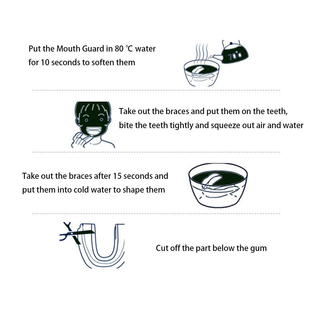 SAMOKA SAMOKA Mouth Guard for Clenching Teeth at Night,4 PCS Custom Moldable Dental Night Guard,Professional Mouth Guard for Grinding Teeth Stops Bruxism(One Size)