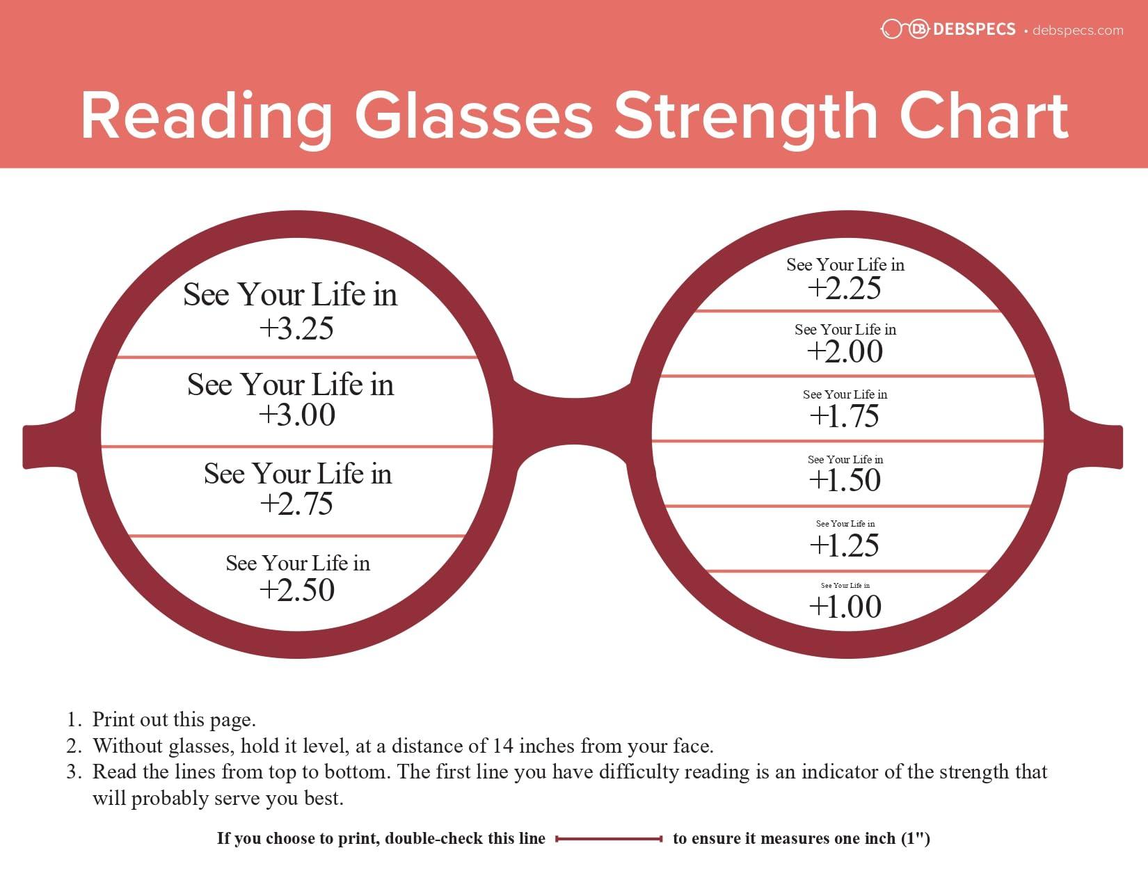 DEBSPECS DEBSPECS XXL Optical Reading Glasses - Extra Large Magnifying Reading Glasses With 160mm Wide Frames - 2 Colors (Black, 2.5, Diopters) Custom Made To Order
