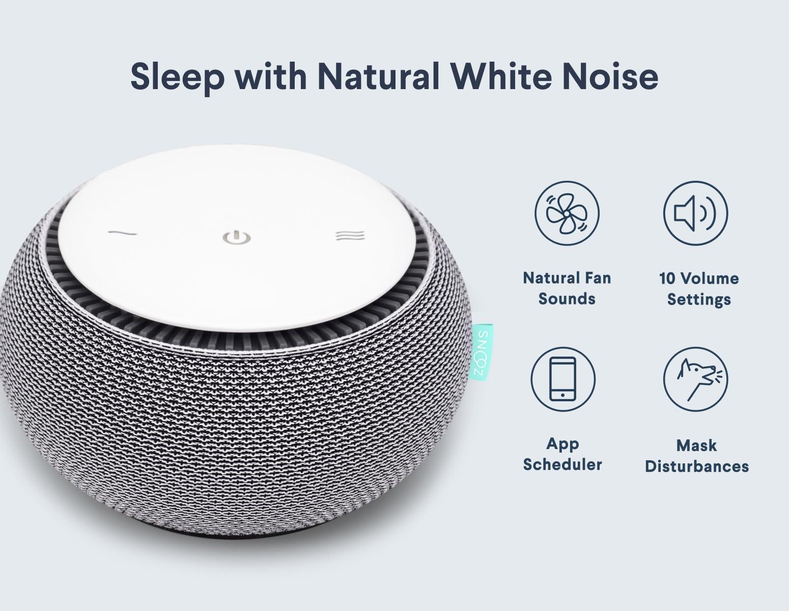 SNOOZ SNOOZ Original White Noise Sound Machine, SNOOZ Go Portable Noise Machine, and Travel Case Bundle