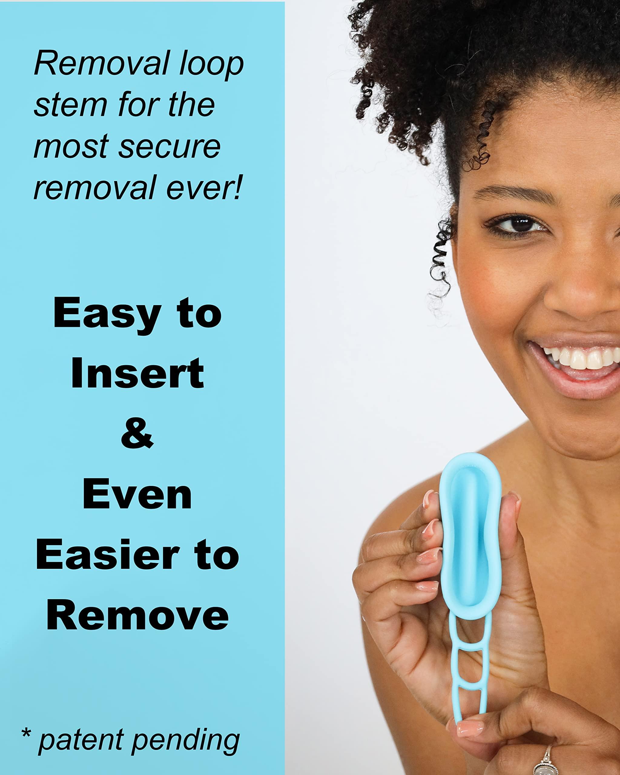 MOONTHLIES MOONTHLIES Reusable Menstrual Disc | Period Disc with Removal Loop Stem | Alternative to Menstrual Cups for Light or Heavy Flows | Sustainable Alternative to Tampons/Pads (2 Medium, Blue)