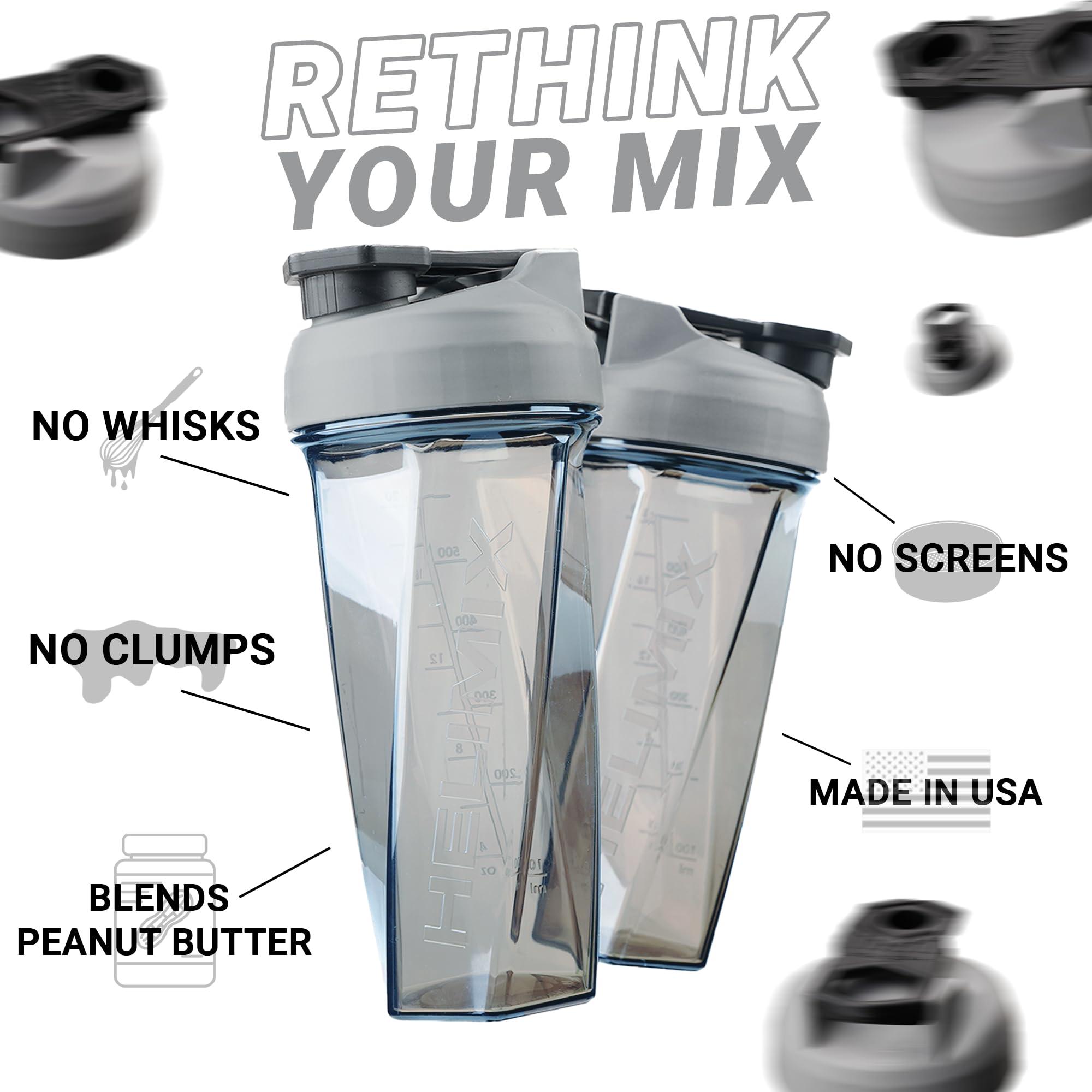 HELIMIX HELIMIX 2.0 Vortex Blender Shaker Bottle Holds upto 28oz | No Blending Ball or Whisk | USA Made | Portable Pre Workout Whey Protein Drink Shaker Cup | Mixes Cocktails Smoothies Shakes | Top Rack Safe