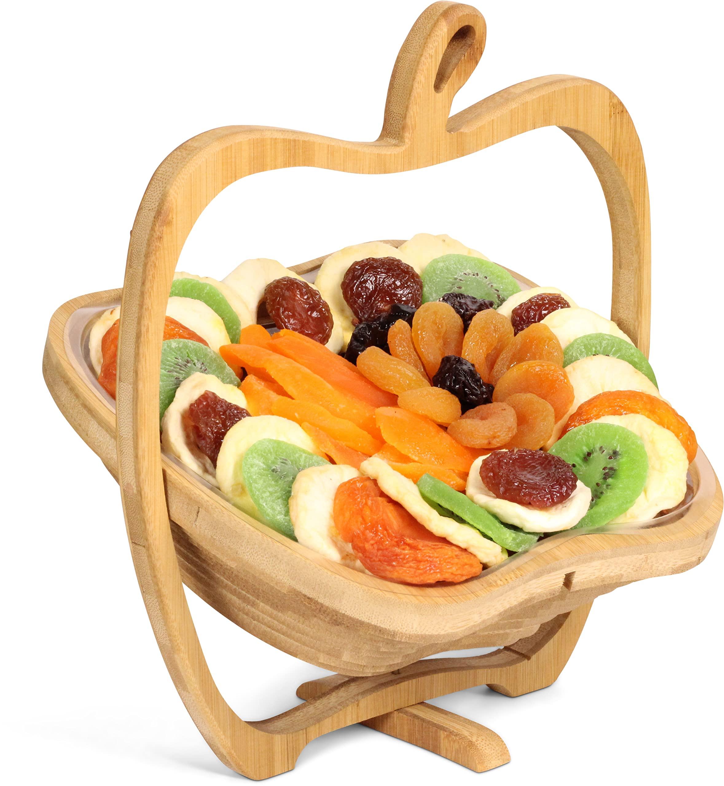 It\'s Delish Valentines Gift Basket Dried Fruit by It\'s Delish 3 in 1 Wooden Apple Basket - Healthy Gourmet Snack Box - Variety Snacks - Holiday Food Gifts for Mom, Dad, Women Men Families Birthday Sympathy Corporate