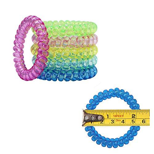 MaberryTech Direct Sensory Stretchy Kids Coil Bracelets, 6 Pack Funny Speech and Communication Aid Bracelet Fidget Toys for Boys Girls with Autism ADHD Anxiety or Special Needs - Assorted Colors (Rainbow A)