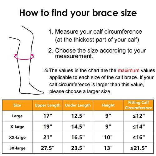 Heekooi Heekooi Calf Brace, Shin Splint Brace 1 Pair, Shin Splints Leg Pain Relief Support, Calf Brace for Torn Calf Muscle, Swelling, Edema, Adjustable Calf Support, Shin Brace for Women & Men (X-Large)