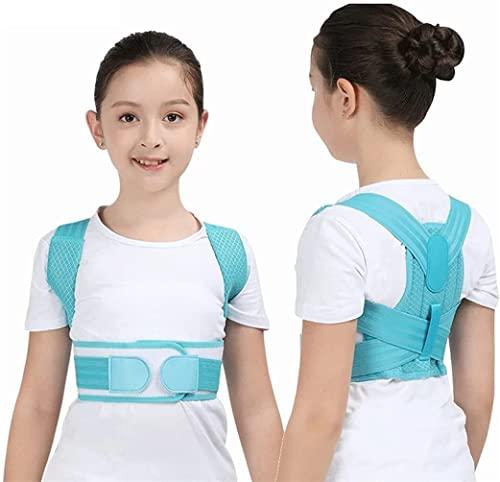 SJHY Posture Corrector Adjustable Kids Back Brace Children Upper Back Support Belt Orthopedic Corset Spine Lumbar Brace, Prevent Humpback Back Posture (Color : Blue, Size : Large)