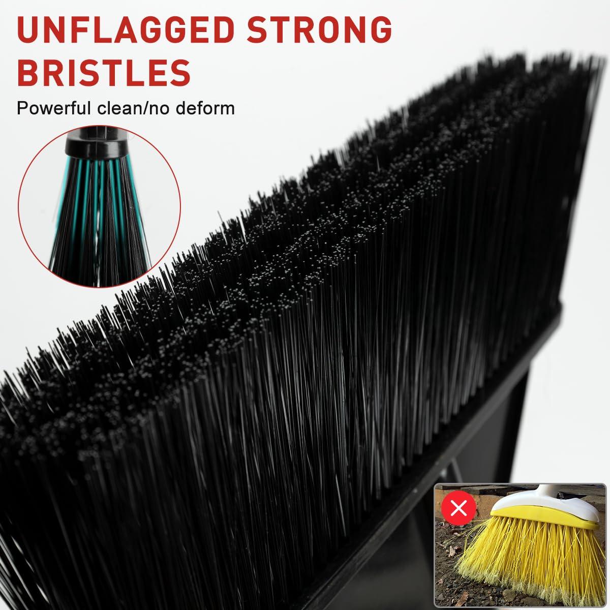 KalTell Outdoor Broom Heavy Duty 62 Long Handle Brooms for Sweeping Outside Stiff Bristle Angle Broom for Household/Commercial Uses