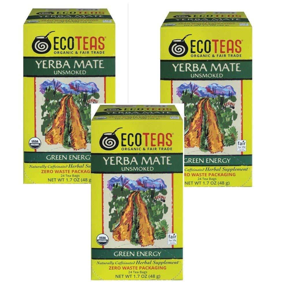 ECOTEAS ECOTEAS Organic Yerba Mate Unsmoked Tea 24 Bags (Pack of 3)