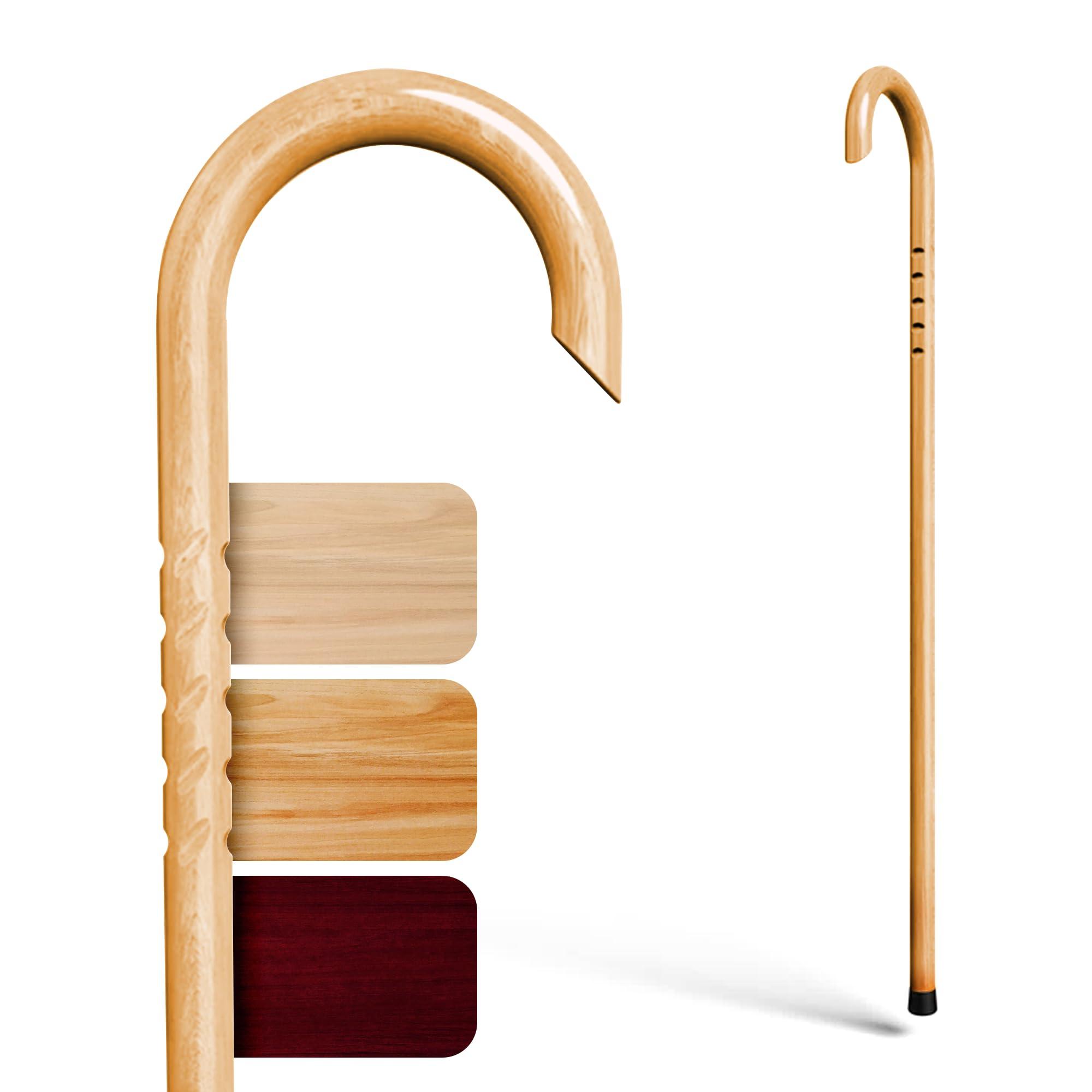 Cane Masters Cane Masters Handmade Wooden Walking Canes for Men and Women | Highly Durable American Hickory Wood Walking Cane | Ergonomic Handle and Body Grip, Anti-Slip Rubber Tip Wood Cane for Seniors