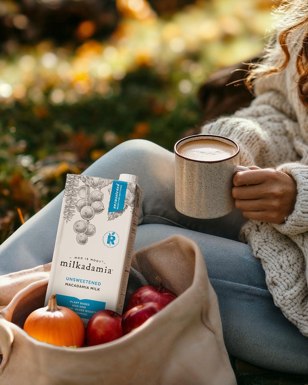 Milkadamia milkadamia Macadamia Milk - Unsweetened - 32 Fl Oz (Pack of 6) - Lactose Free, Vegan, Shelf Stable, Plant Based, Non Dairy, Dairy Free