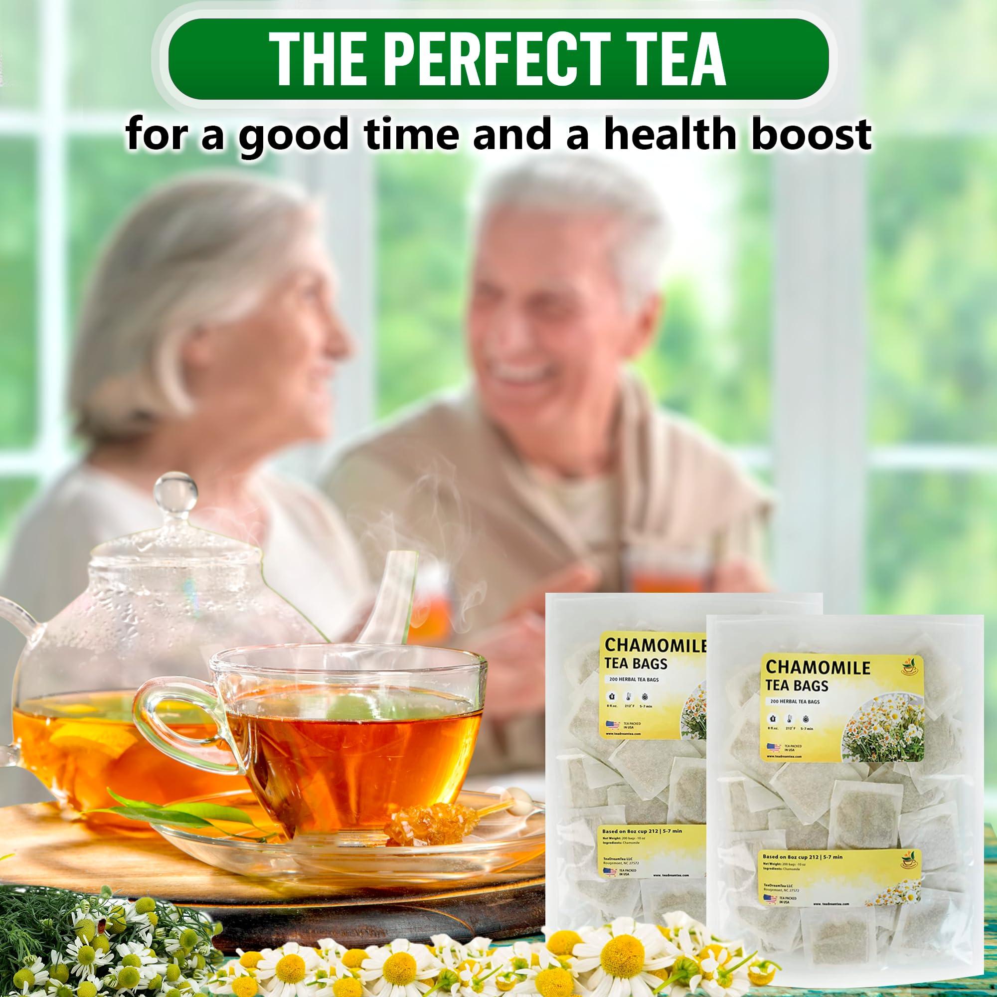 TeaDreamTea TeaDeam Tea Chamomile Tea Bags | Caffeine-Free & Sleep Time Tea | Chamomile Flowers Aroma - For Relieving Stress | Brew Hot Or Iced | 400 Tea Bags