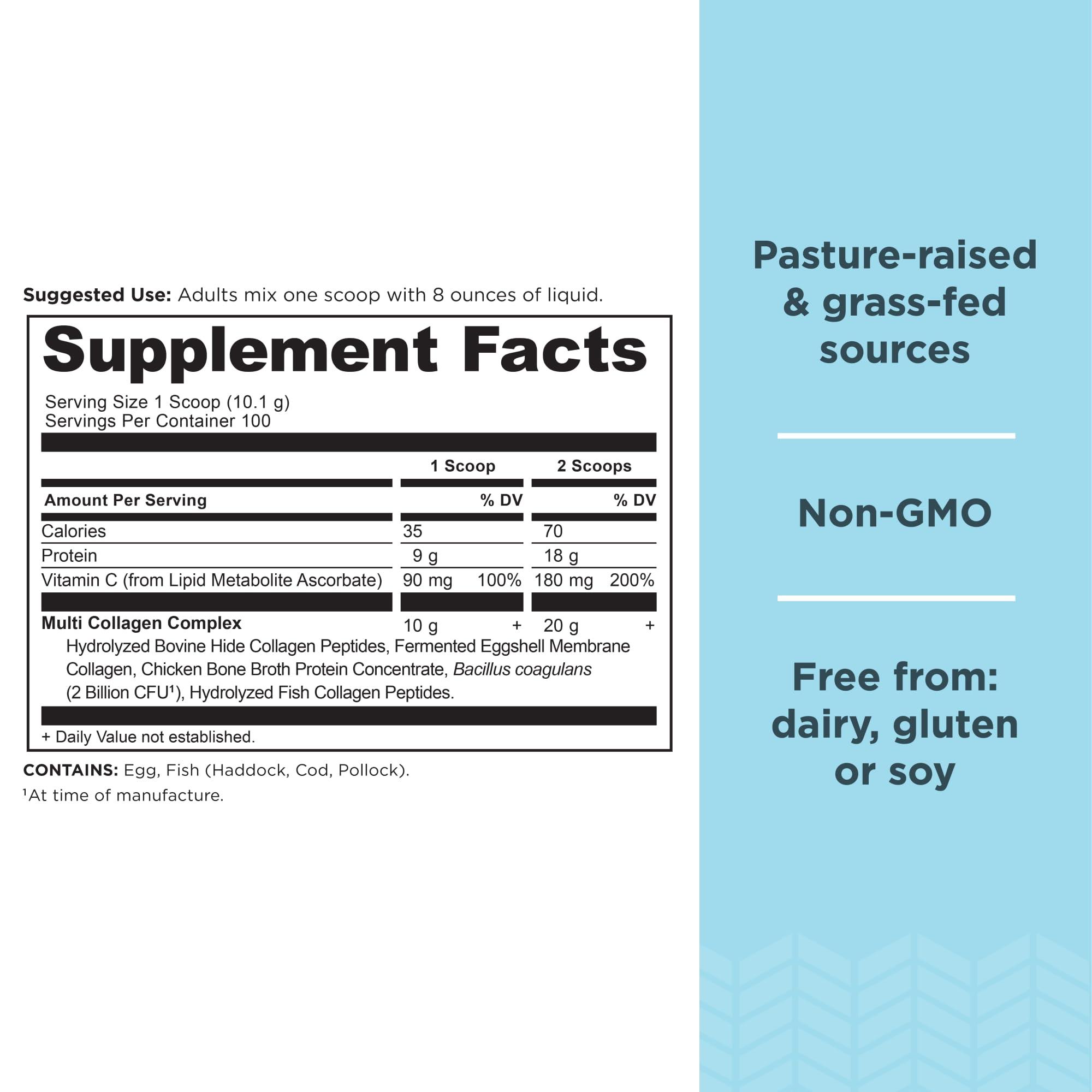 Ancient Nutrition Ancient Nutrition Collagen Powder Protein with Probiotics, Unflavored Multi Collagen Protein with Vitamin C, 100 Servings, Hydrolyzed Collagen Peptides Supports Skin and Nails, Gut Health, 35.6 oz