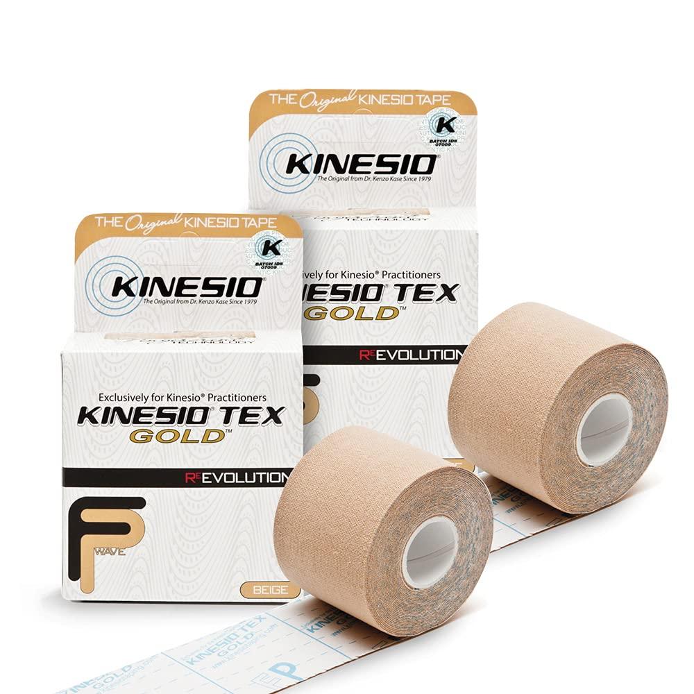 Kinesio Kinesio Taping - Elastic Therapeutic Athletic Tape Tex Gold FP - Beige– 2 in. x 13 ft - 2 Pack