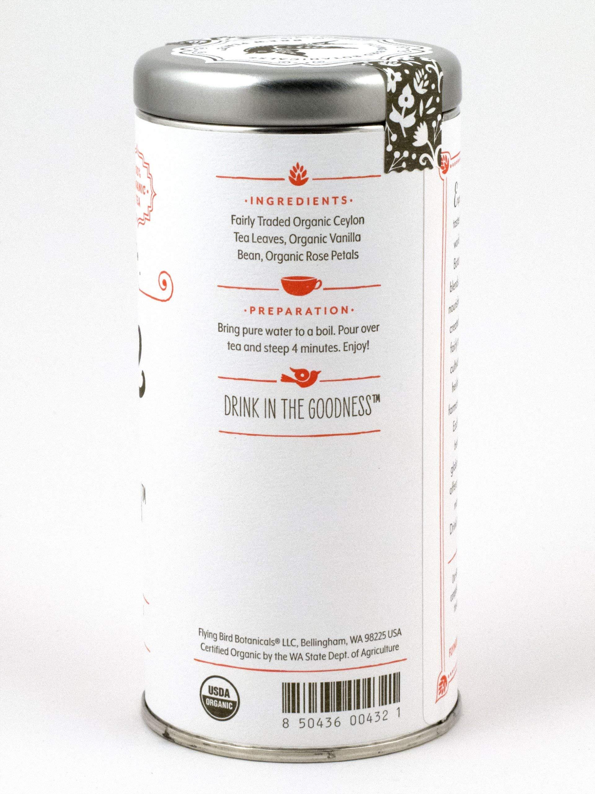 Flying bird botanicals FLYING BIRD BOTANICALS Vanilla Rose Ceylon Tea, 15 CT