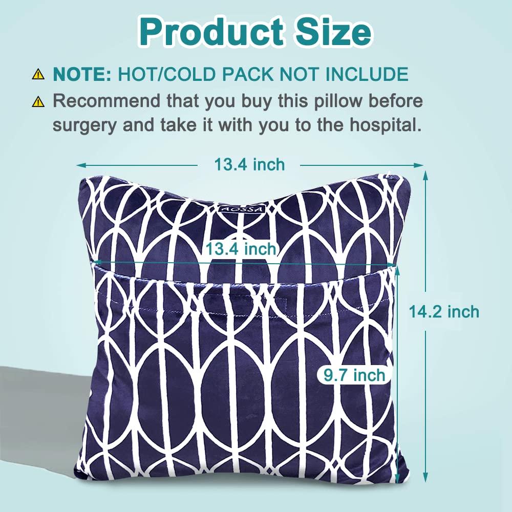 AOSSA Hysterectomy Pillow After Surgery C-Section Recovery Tummy Pillows for Stomach Body Pillow After Abdominal Surgery with Pocket for Hot Cold Pack Hernia Mastectomy Cervical Cancer Gift for Women