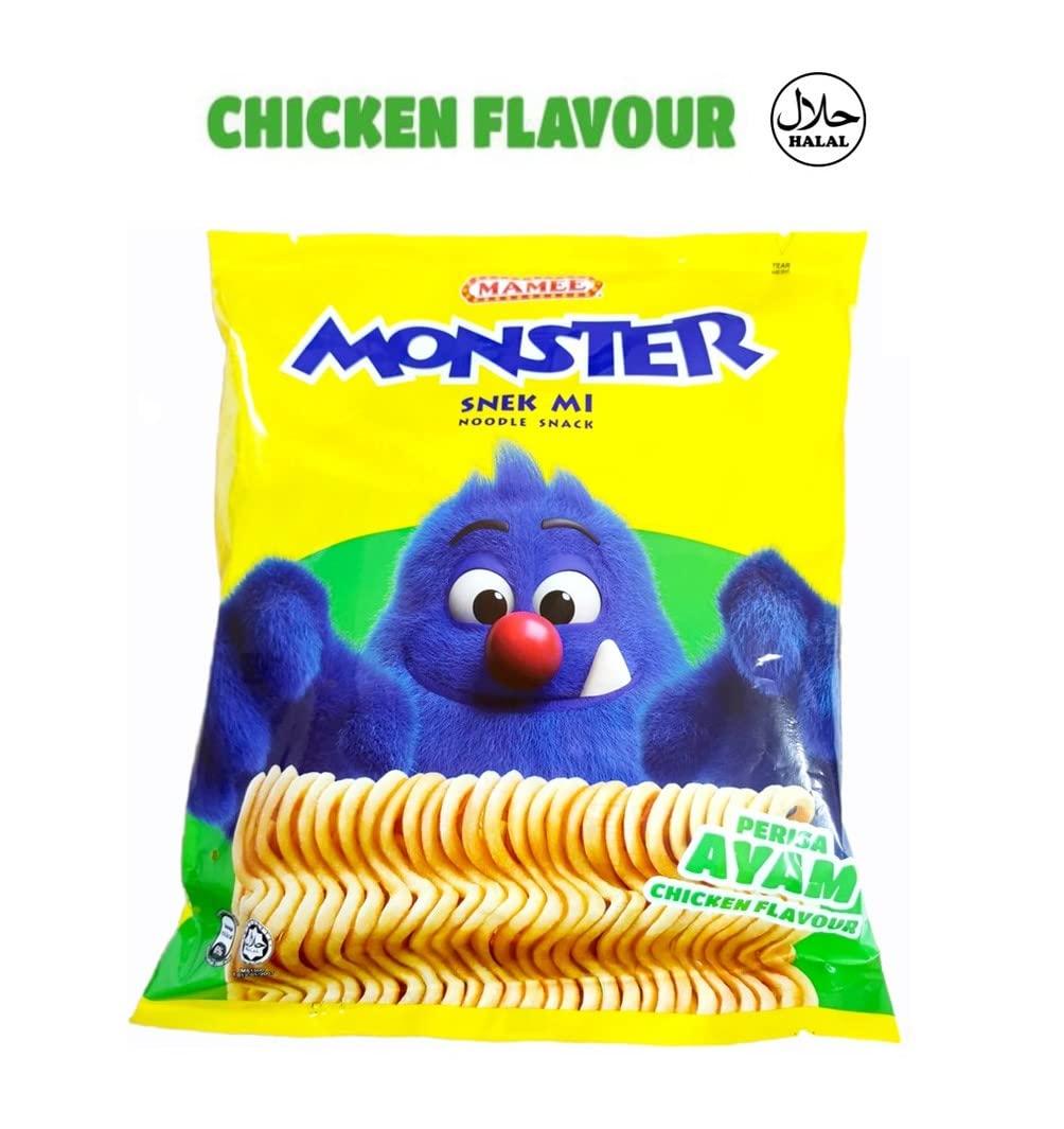Malaysia Mamee Monster Noodles Snacks 30 Packs x 25g ( Chicken Flavor )