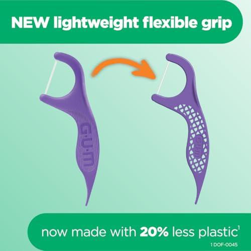 GUM GUM Comfort Slide Floss Picks - Perfect for Tight Teeth - Extra Strong Shred-Resistant Dental Floss, Easy Grip Handle - Dental Flossers for Adults - Fresh Mint Flavor, 90 ct