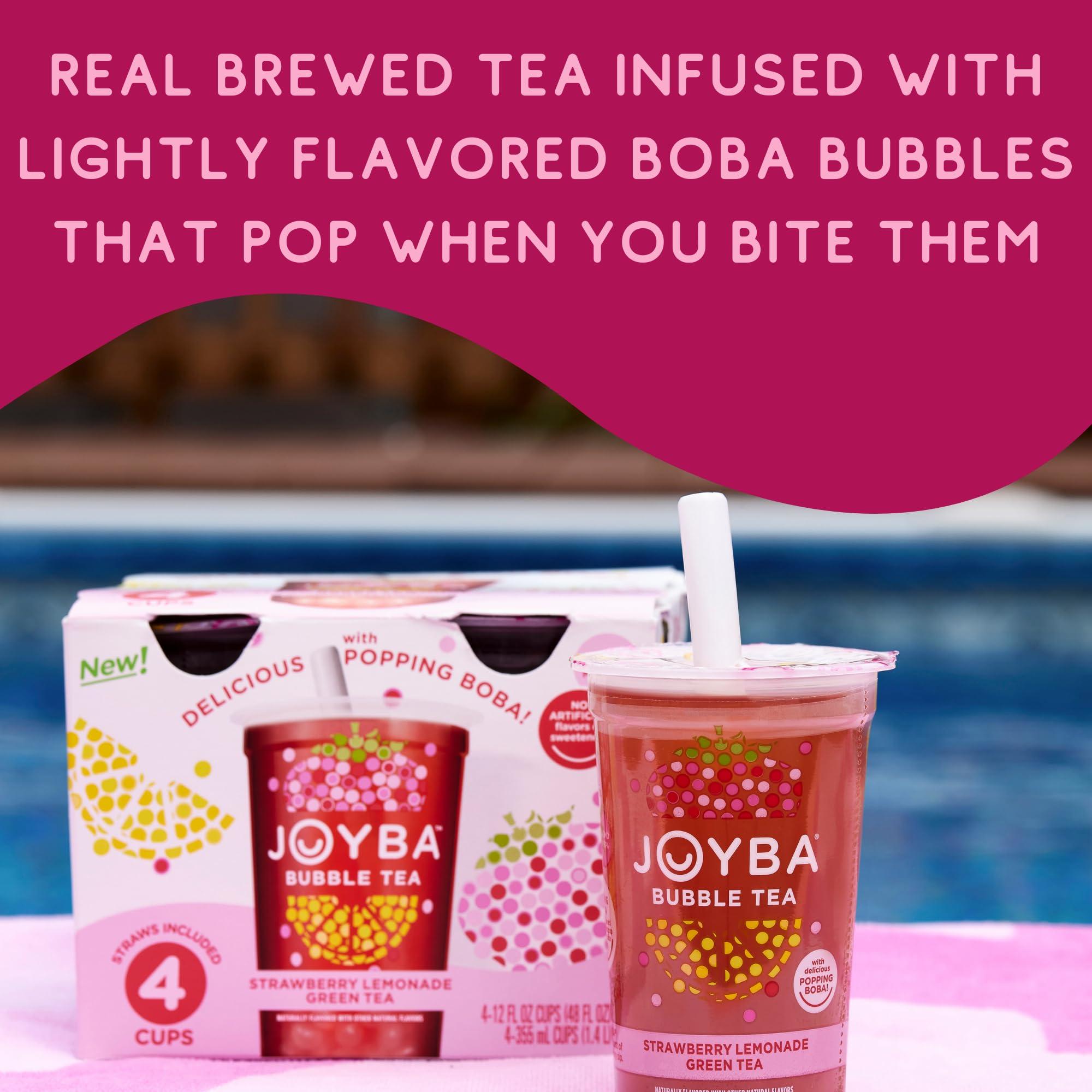 JOYBA Joyba Bubble Tea Strawberry Lemonade Green Tea, 4 Pack, 12 fl. oz. Cups