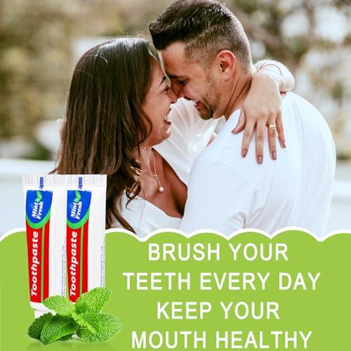 HAIFOTRVA HAIFOTRVA 100 Tubes Bulk Travel Size Toothpaste,Miniature 0.88oz(25g) Small Toothpaste Travel Size Bulk 1.3x3.93 inches Peppermint Mini Disposable Toothpaste for Hotel,Guests,Homeless,Charity